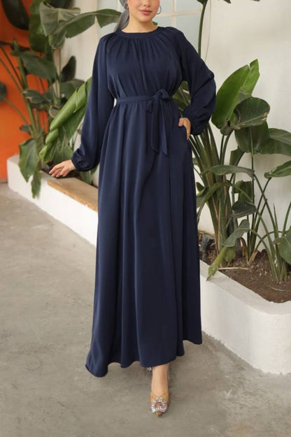 Vestido Estilo Abaya Manga Elástica