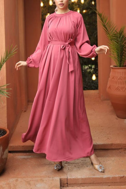 Vestido Estilo Abaya Manga Elástica