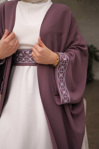 Abaya Kimono Dos Piezas Detalle Mangas