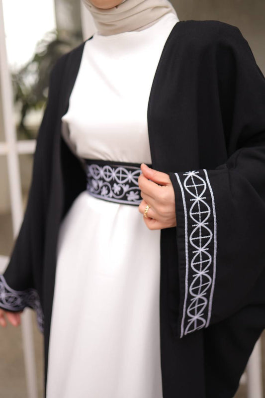 Abaya Kimono Dos Piezas Detalle Mangas