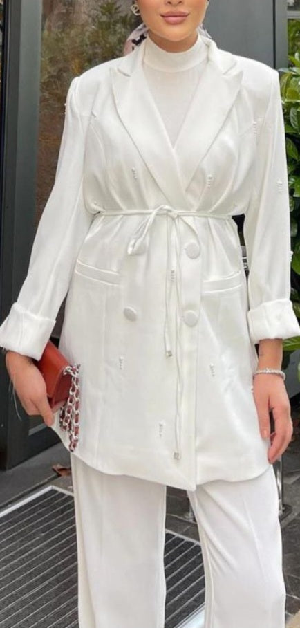 Traje Blanco Satinado